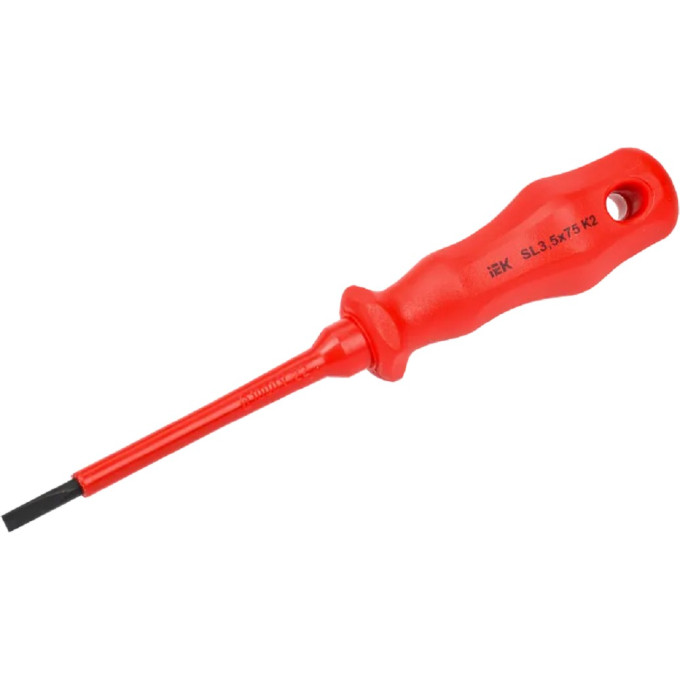Отвертка диэлектрическая шлицевая IEK SL3,5х75 K2 1000В ARMA2L 3 A2L3-SC30-K2-SL-35-075
